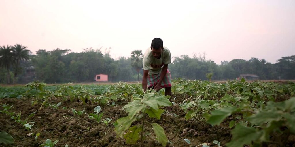 Image of a farmer working at his field