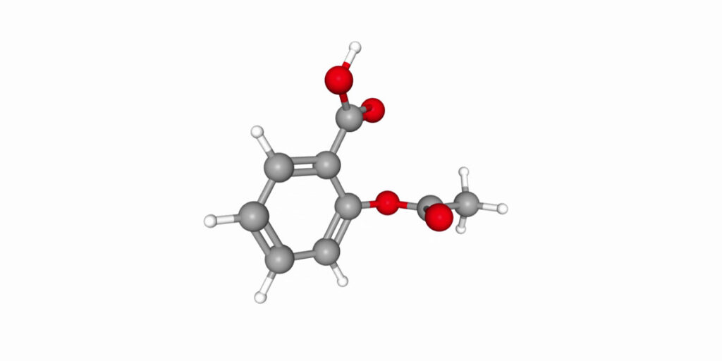 Image of a rotating Aspirin Molecule screen grabbed