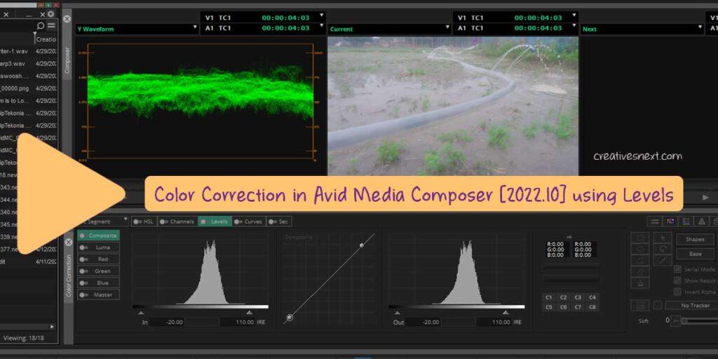 Header image for the Blog on color correction in avid using levels