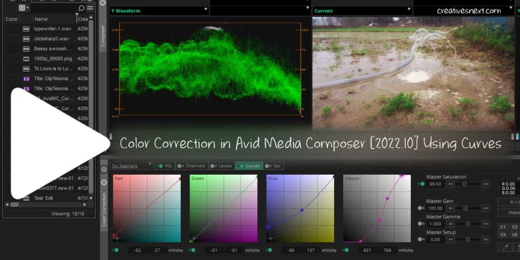 Header image for the Blog on Color Correction in Avid using Curves