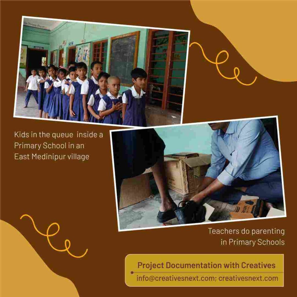 image of kids queuing at a primary school 