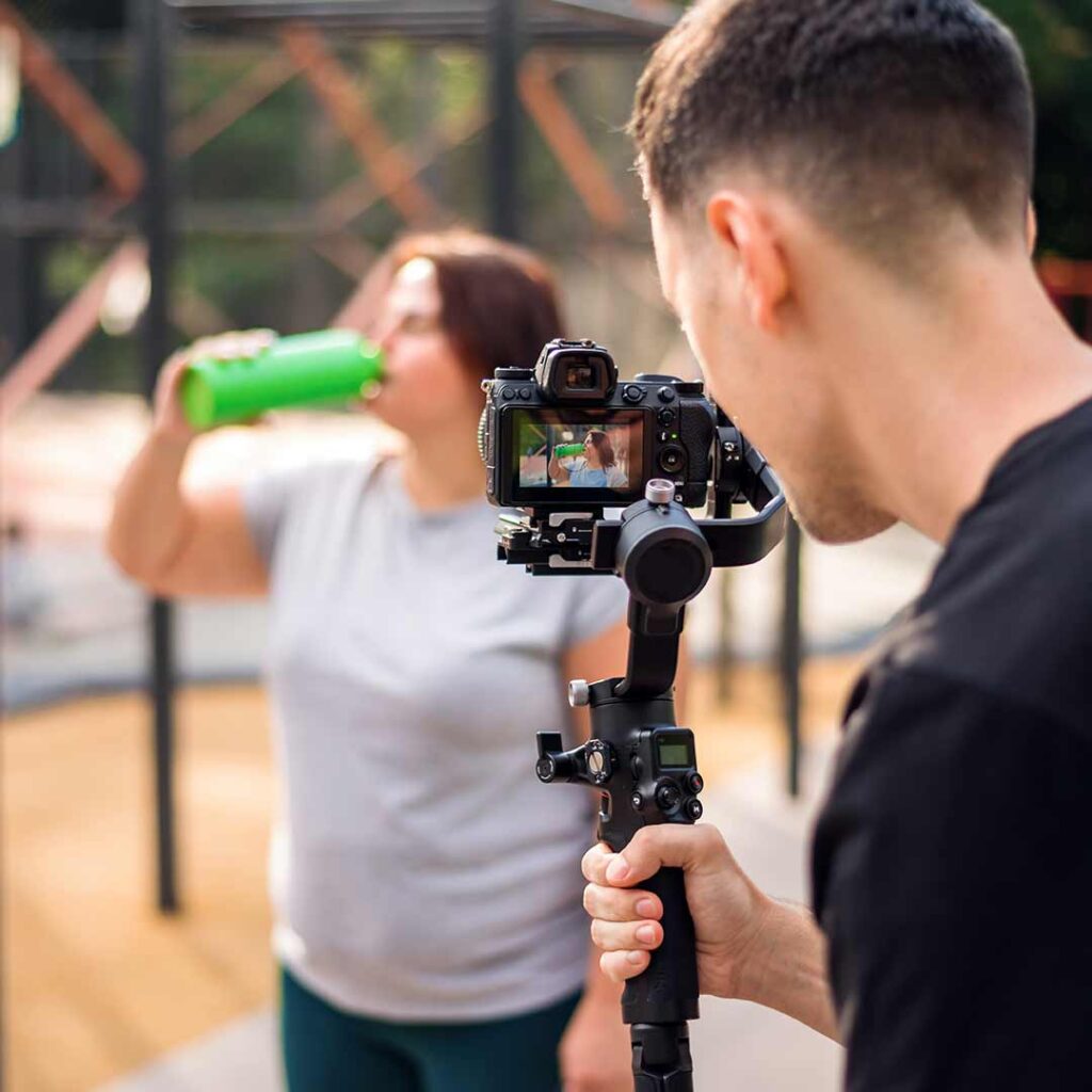 image of a camera on a stabilizer being used for shooting
