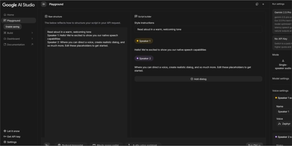 image of the blog on the free ai tools of google for speech lab inside the AI studio